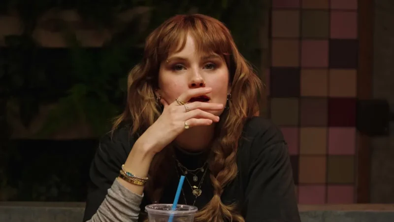Debby Ryan speaking during her appearance on the YouTube show Last Meals