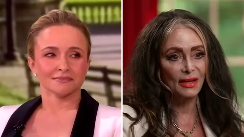 Composite image: Hayden Panettiere on The View and her mother, Lesley Vogel, in an ABC News interview