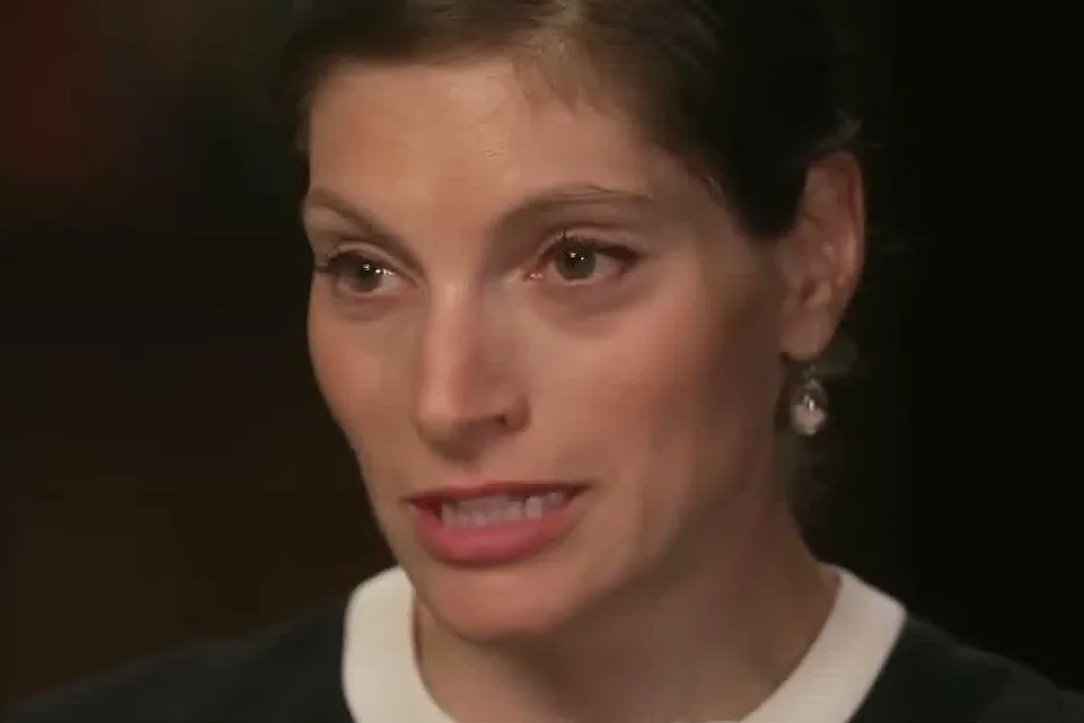 Dr. Rachel Danis speaking during the 60 Minutes interview with her husband Patrick Clancy
