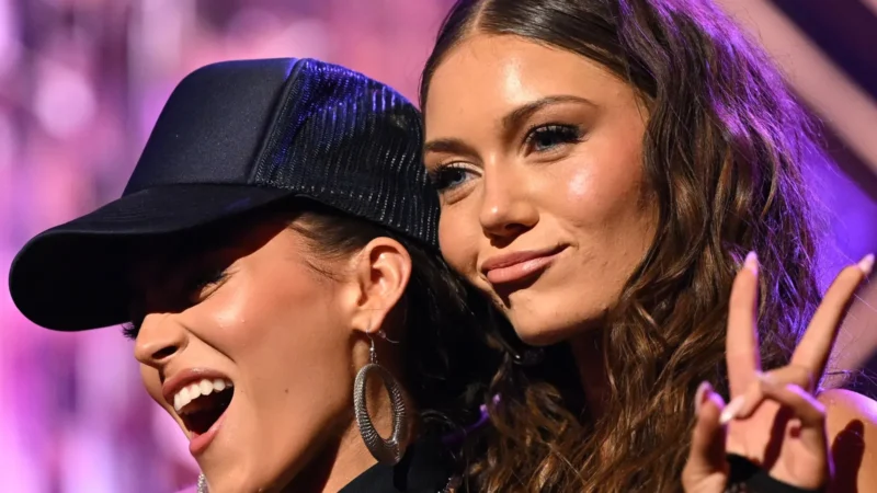 Sarah Jane Nader and Hailey Bills backstage at the Dancing With the Stars season 35 premiere