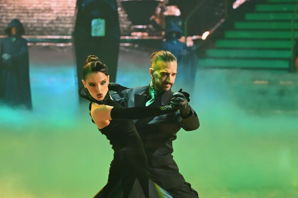 Maura Higgins and Mark Ballas dance a foxtrot on Dancing With the Stars season 35