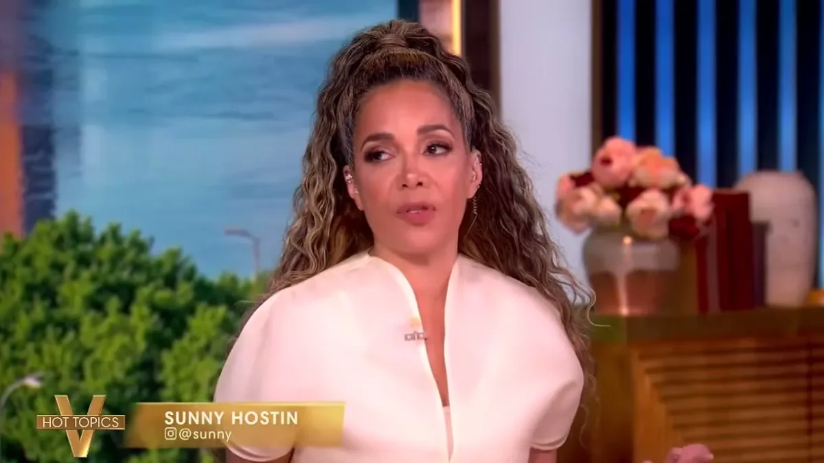 Sunny Hostin speaking at the Hot Topics table on The View