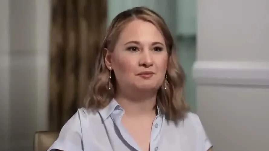 Gypsy Rose Blanchard in a light blue collared shirt during her Good Morning America interview