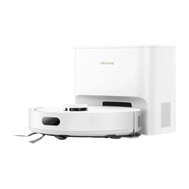 The Dreame D20 Air Plus robot vacuum on its docking station