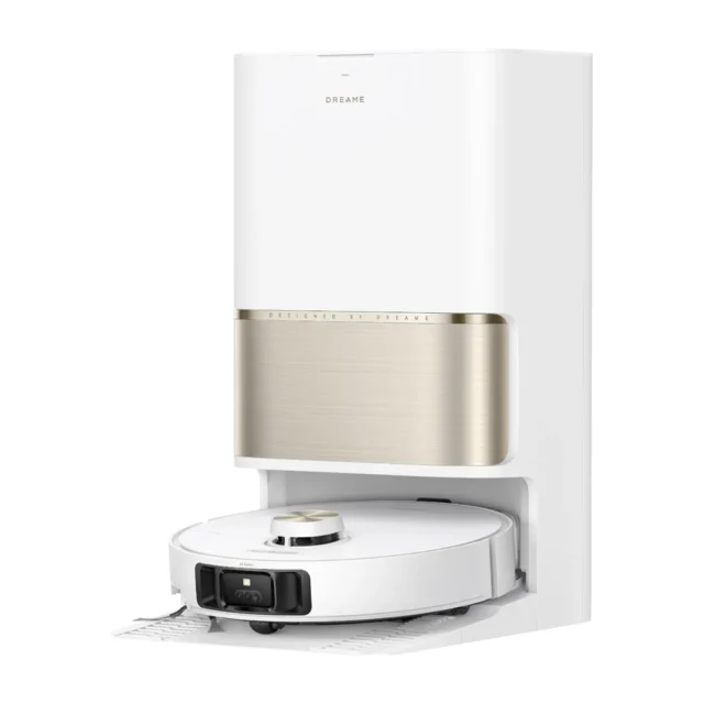 The Dreame L60 Ultra PE robot vacuum on its docking station